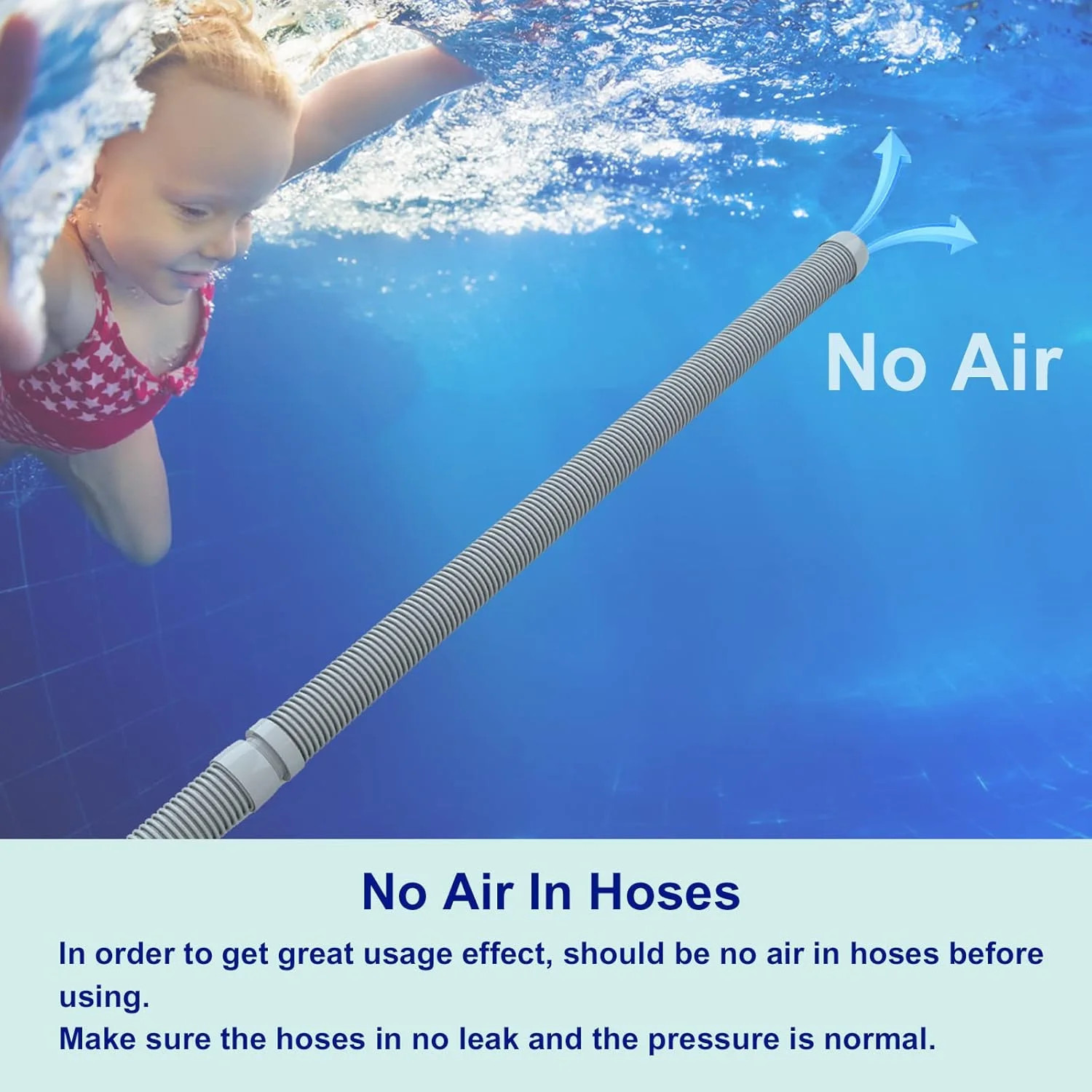 Poolvio Professional Swimming Pool Vacuum Cleaner Hose -1.5&Prime; 8 Piece Hoses for P