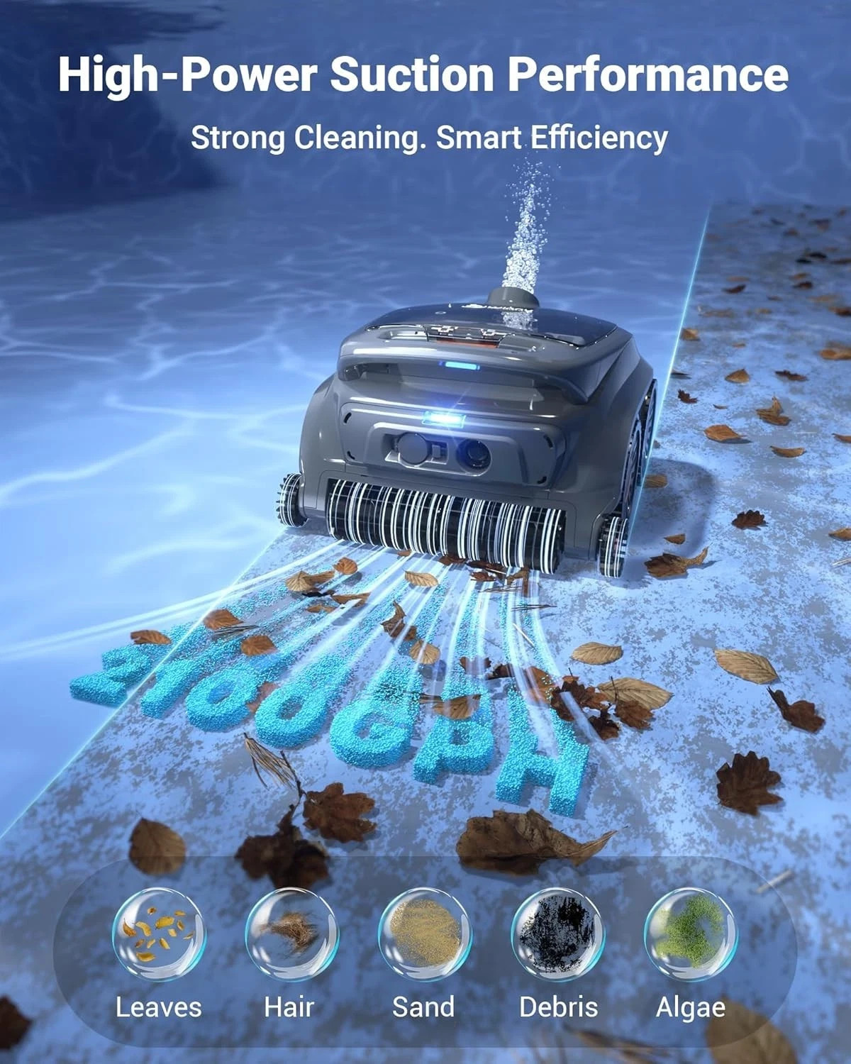 2026 Winny B1 Cordless Robotic Pool Cleaner 4WD Wall Waterline App 120Min 1150sq