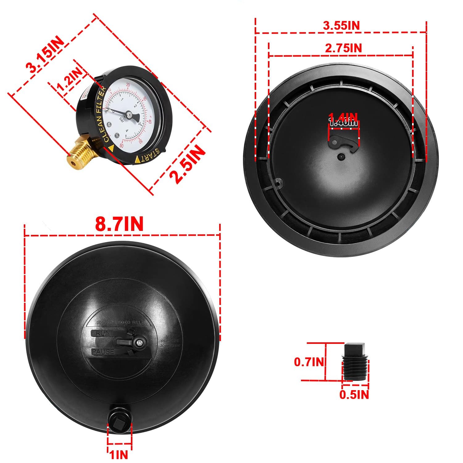 005-302-4300-03 Replace for Paramount Water Valve Top Dome Complete Assembly