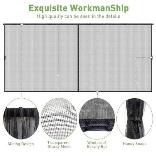 Retractable Garage Screen Door with Track, Garage Fit Garage Door 16 x 7 Feet