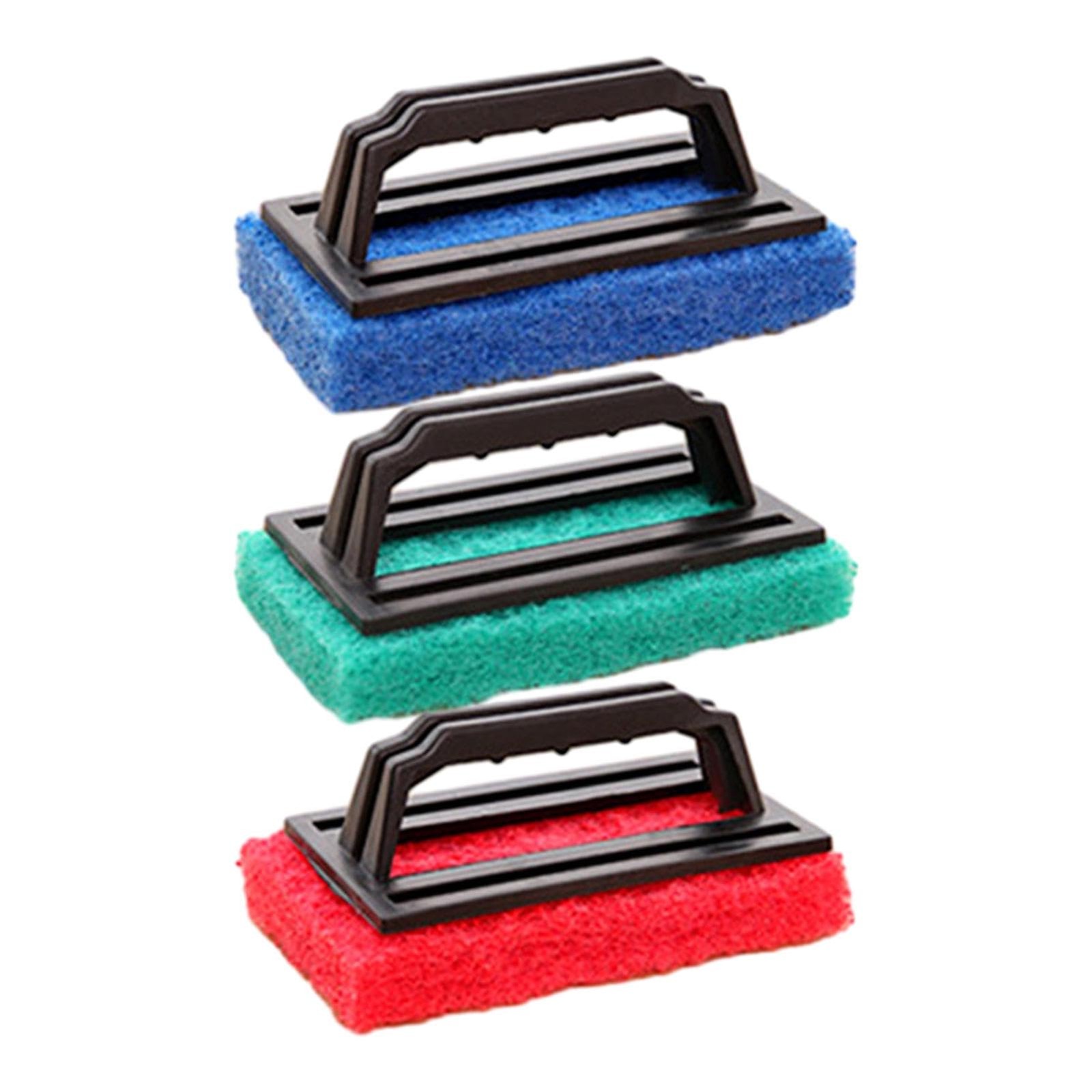 3pcs Handheld Pool Scrub Brush Set, Sponge Pool Cleaner with Comfortable Grip…