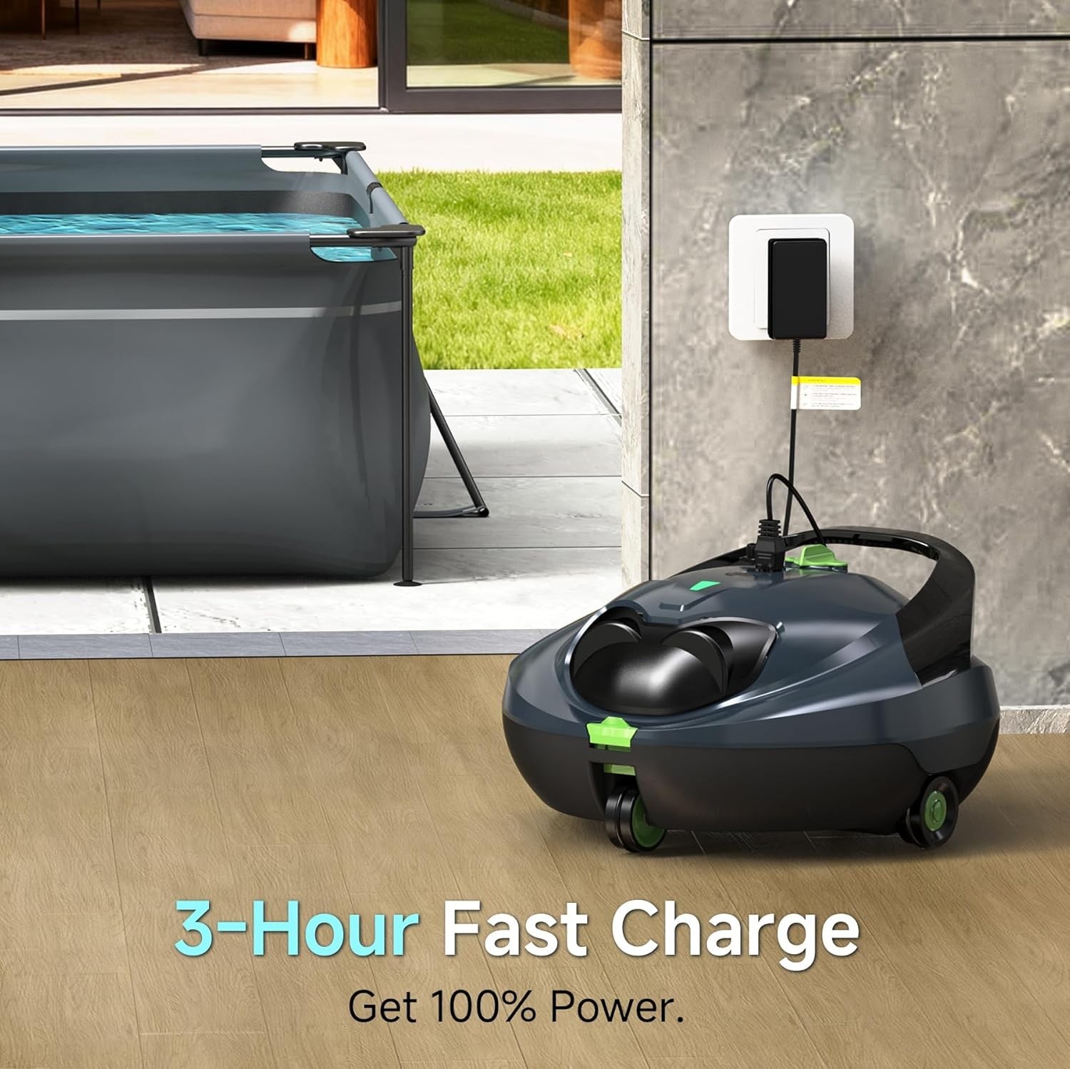 PF1 Cordless Robotic Pool Cleaner 150 Min Runtime 1345 Sq.Ft Deep Gray