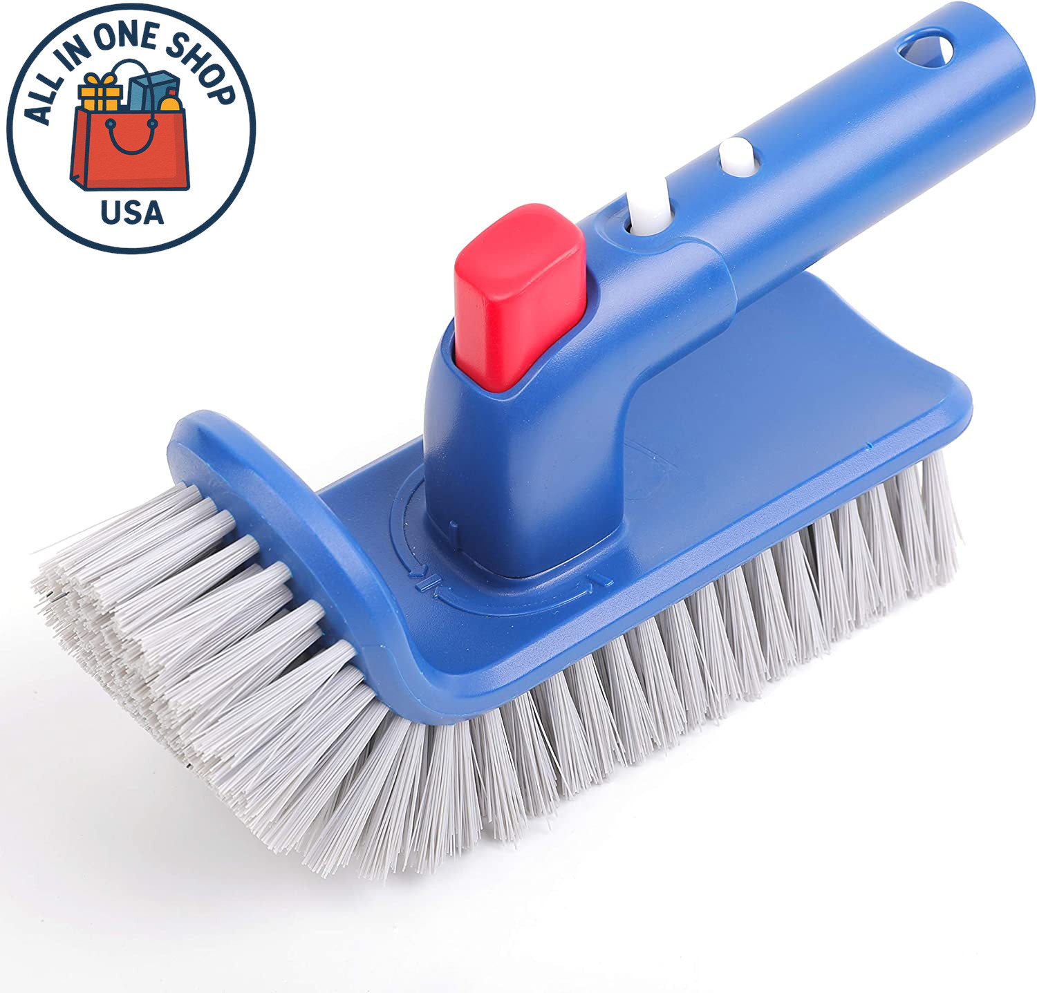 Rotatable Pool Brush Head for Walls, Steps, and Corners Cleaning