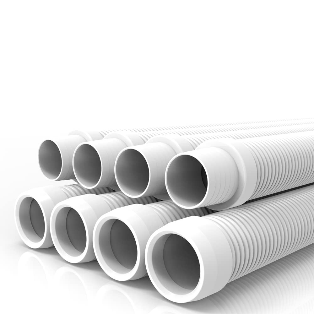 POOLWHALE Vacuum Hose/Replacement Pool Hose -1.5” 8 Hoses 36 inches, White