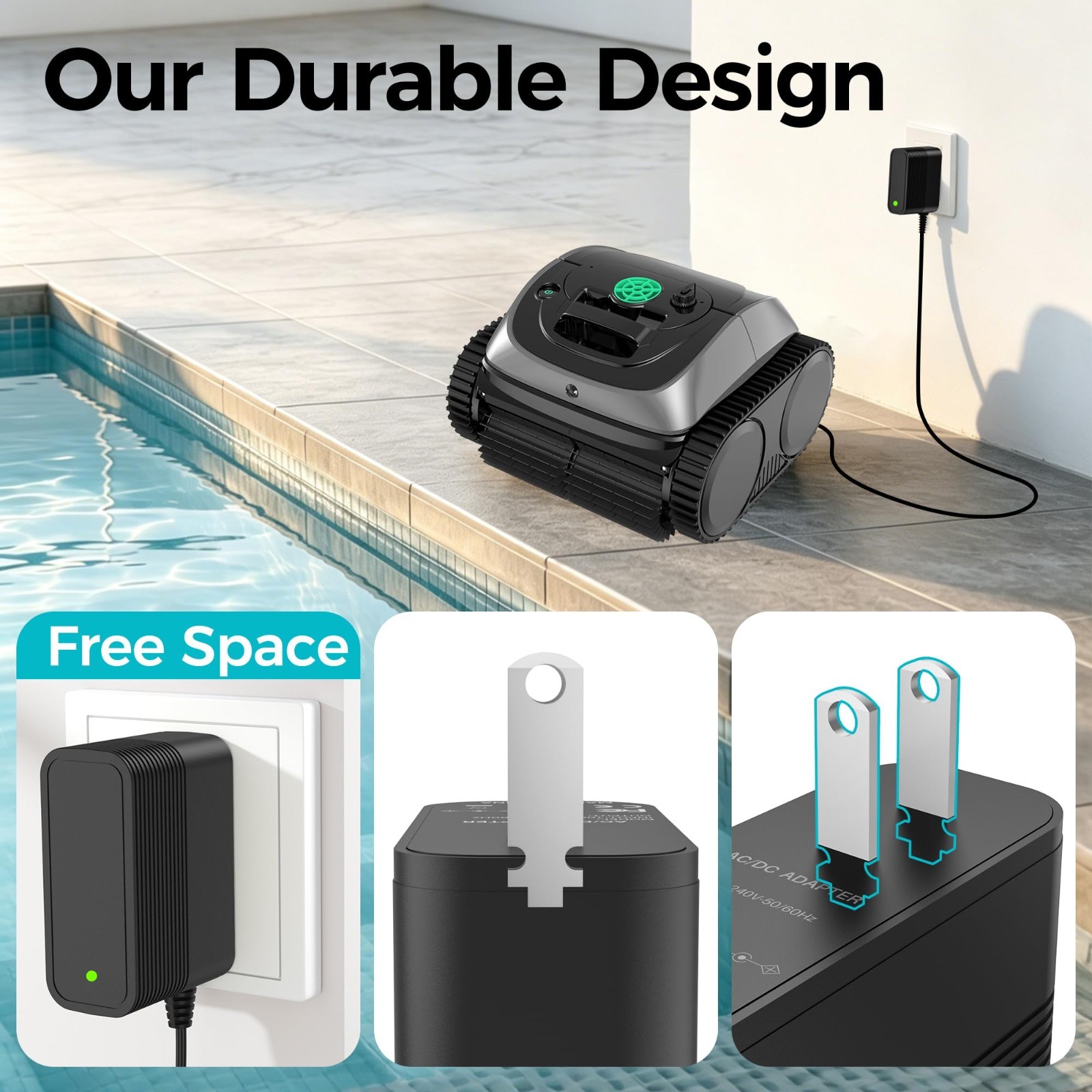 Cordless Robotic Pool Cleaner Charger | 25.2V Power Supply Replacement Parts