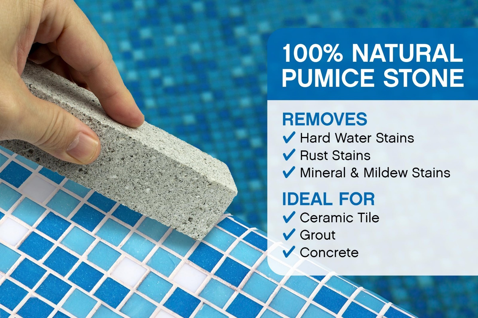 Pumice Stone for Pool & Spa Cleaning – Tile, Grout, Hard Water & Calcium Stain R