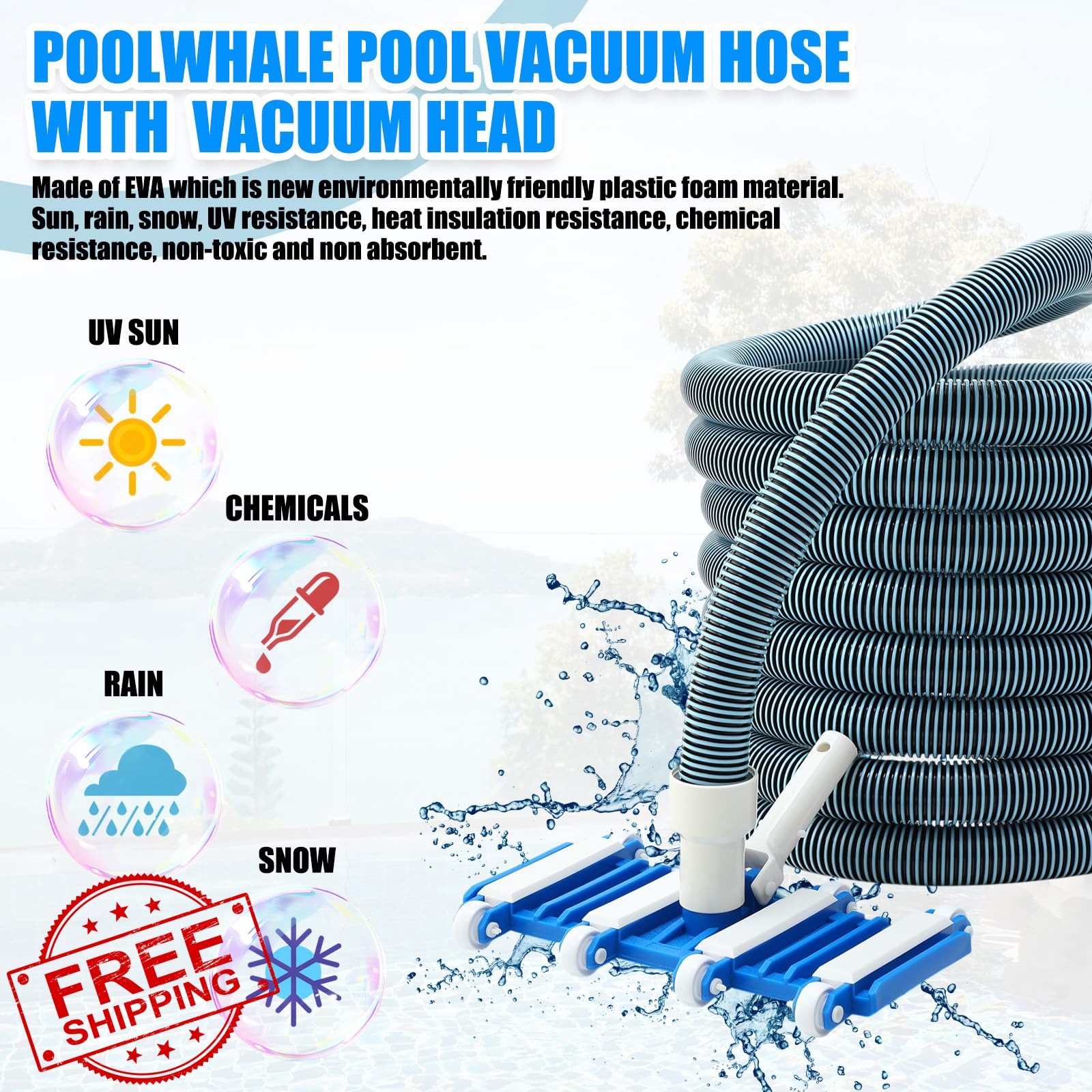 Innconee Pool Cleaning Kit 3 Pcs Wheel