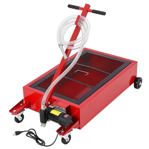 20 Gallon / 76L Low-Profile Oil Drain Tank with 110V Electric Pump — Heavy Duty
