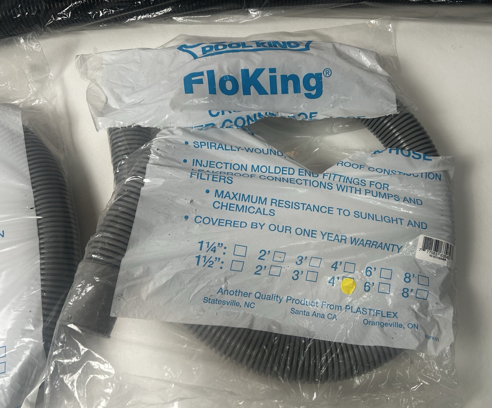 Lot Of 5 – 4’ Heavy-Duty Above Ground Pool Hose 1.5&Prime; – Filter Connecting Hose