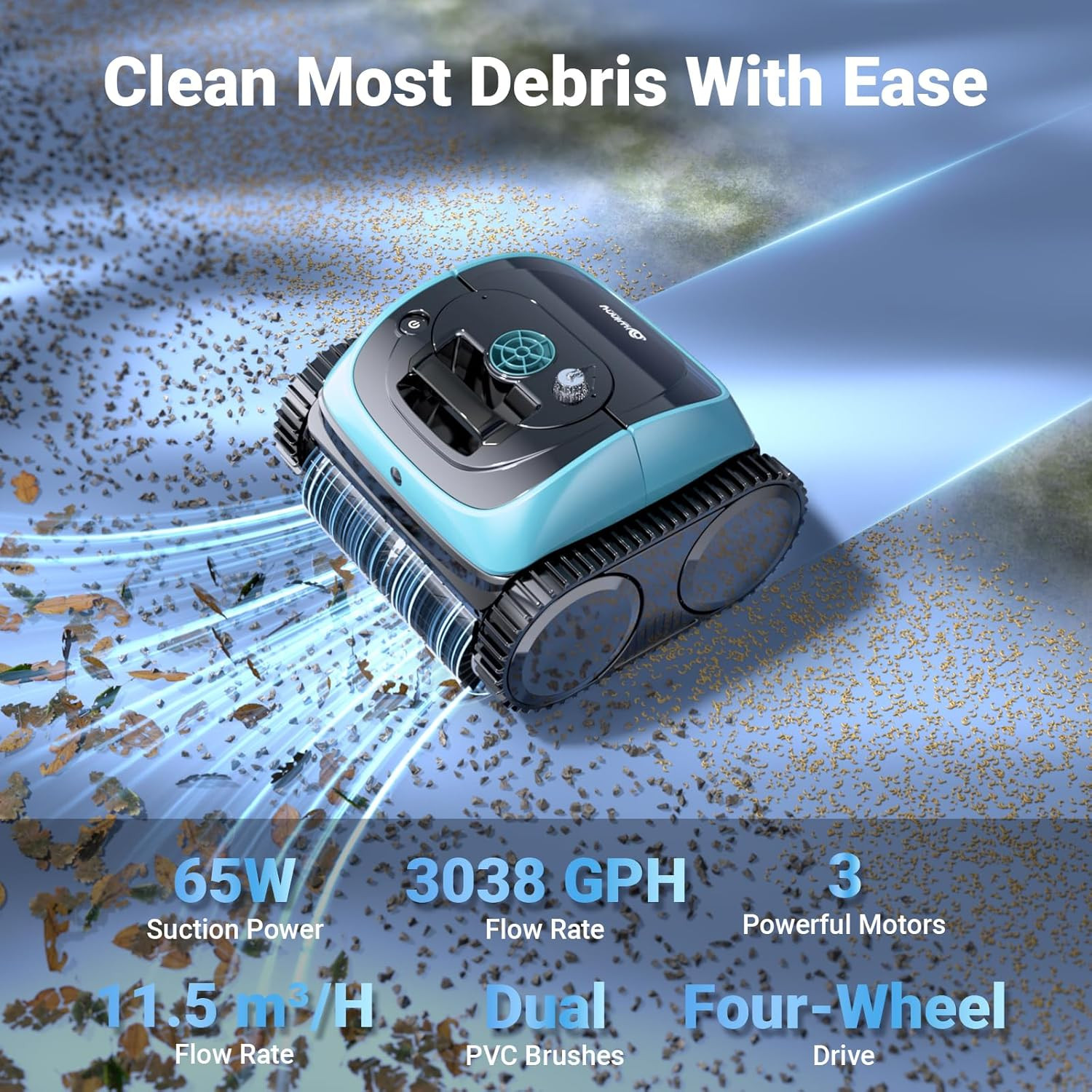 2026 Cordless Pool Vacuum, 4-in-1 Cleaner, 150 Min Runtime, APP Control