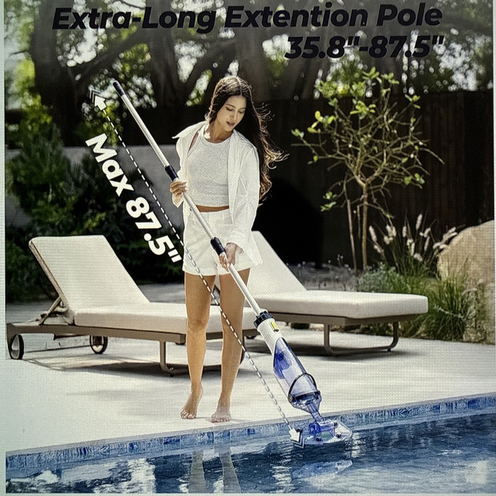 Handheld Pool Vacuum, JESIMAIK Rechargeable Pool Cleaner 18V 18.5 GPM, 60 Min