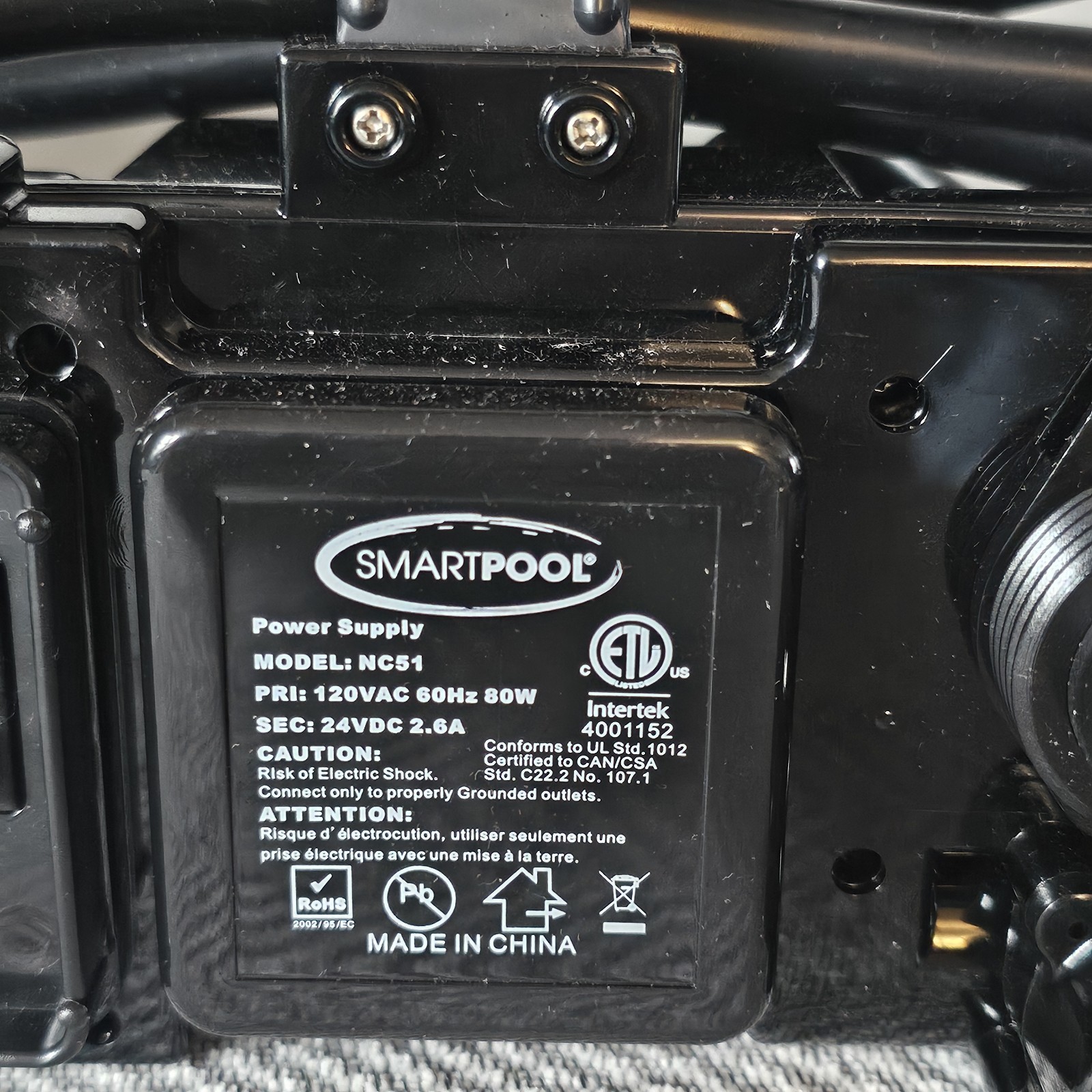 SmartPool NC51 NC1023 Robotic Pool Cleaner Power Supply 24VDC 2.6A OEM Tested…