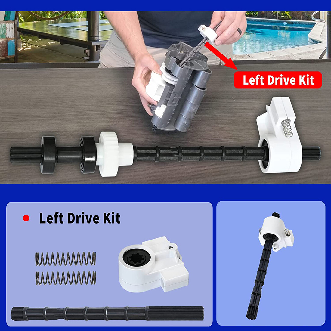 for Pentair 360289 Left Drive Kit Rebel Kreepy Krauly Warrior Suction Pool Clean