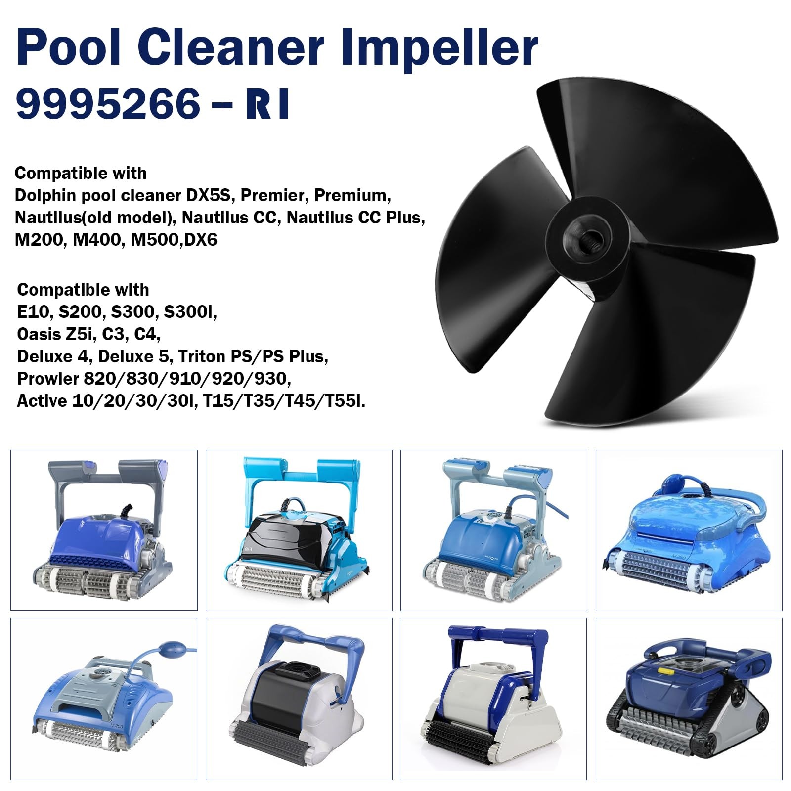 Pool Cleaner Impeller for Maytronics Dolphin Premier, Nautilus, Triton Models