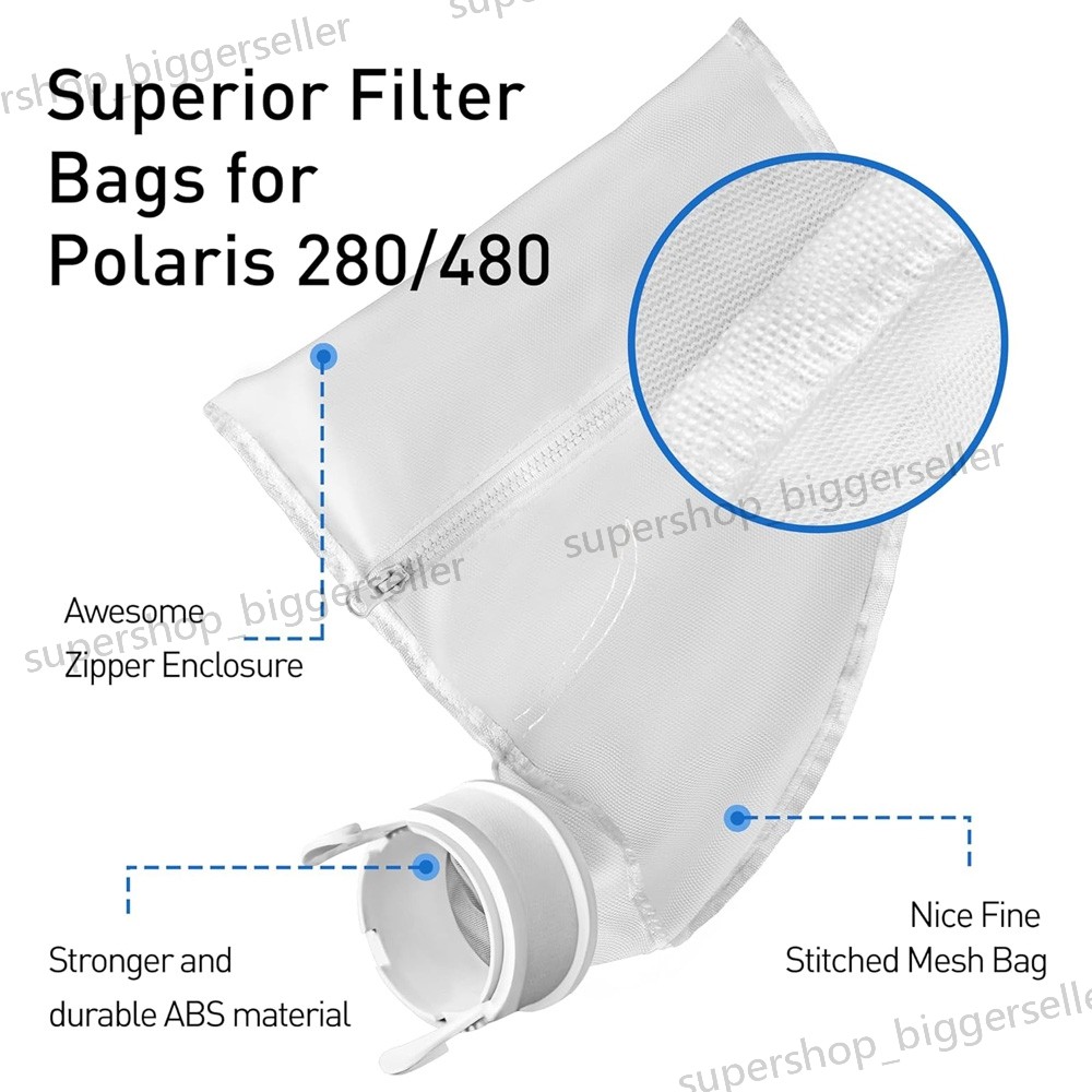 4Pack Polaris 280 Replacement For 280 480 Pool Cleaner Zipper Bag K13 K16