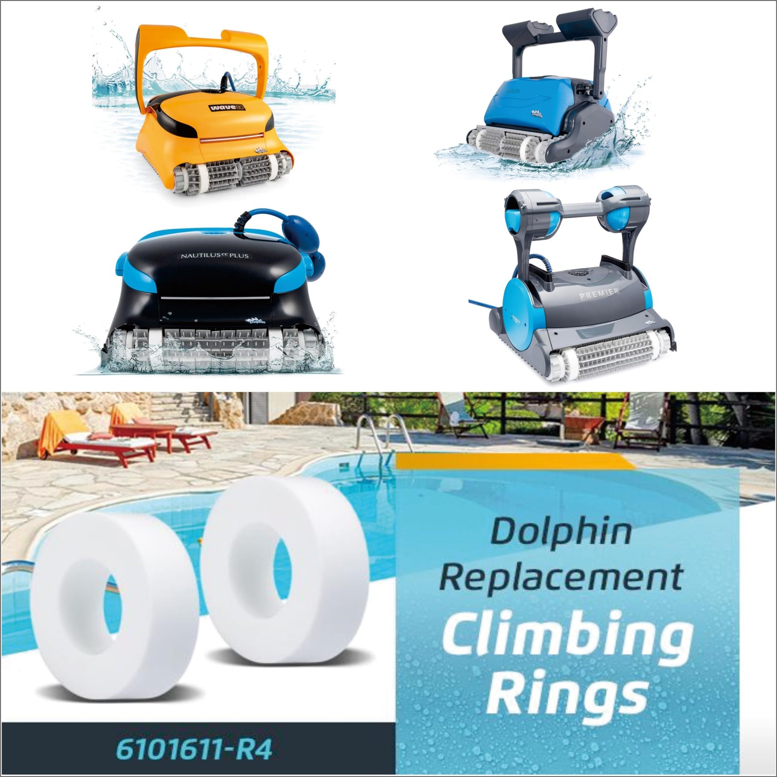 Pool Cleaner Climbing Ring 6101611-R4 for Dolphin Maytronics Nautilus Robot C…