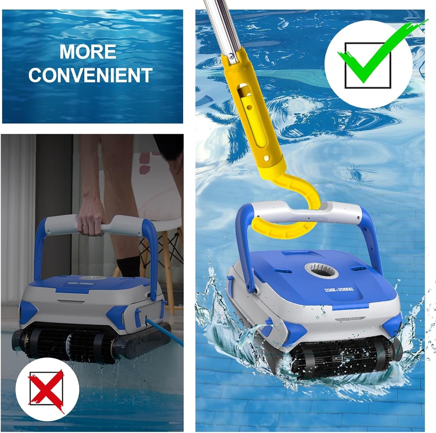 Durable Yellow Accessory Hook for All Robotic Pool Cleaners – Easy Retrieval