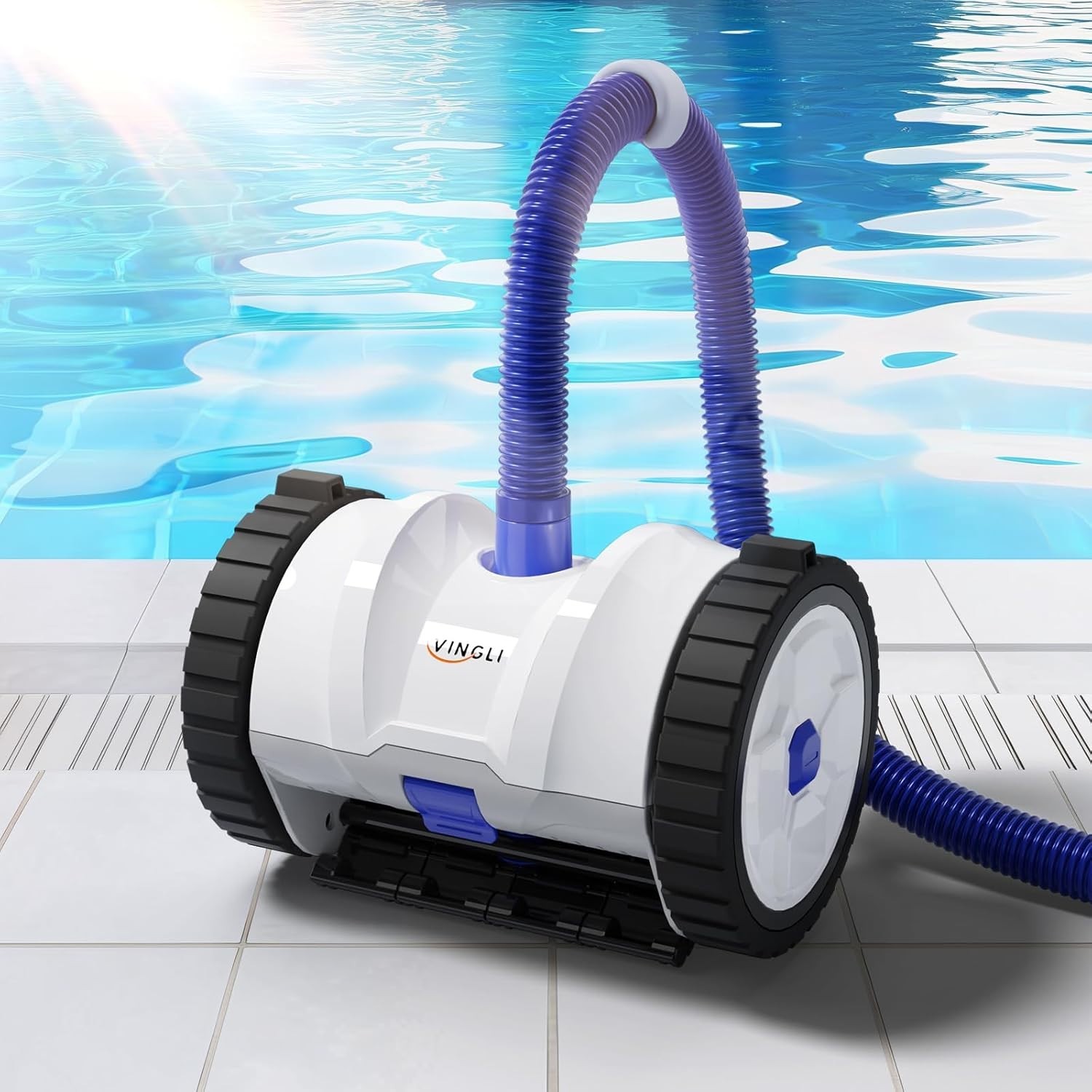 2025 Pool Vacuum Cleaner Suction Side Wall Climbing Automatic Sweeper 40ft Hose