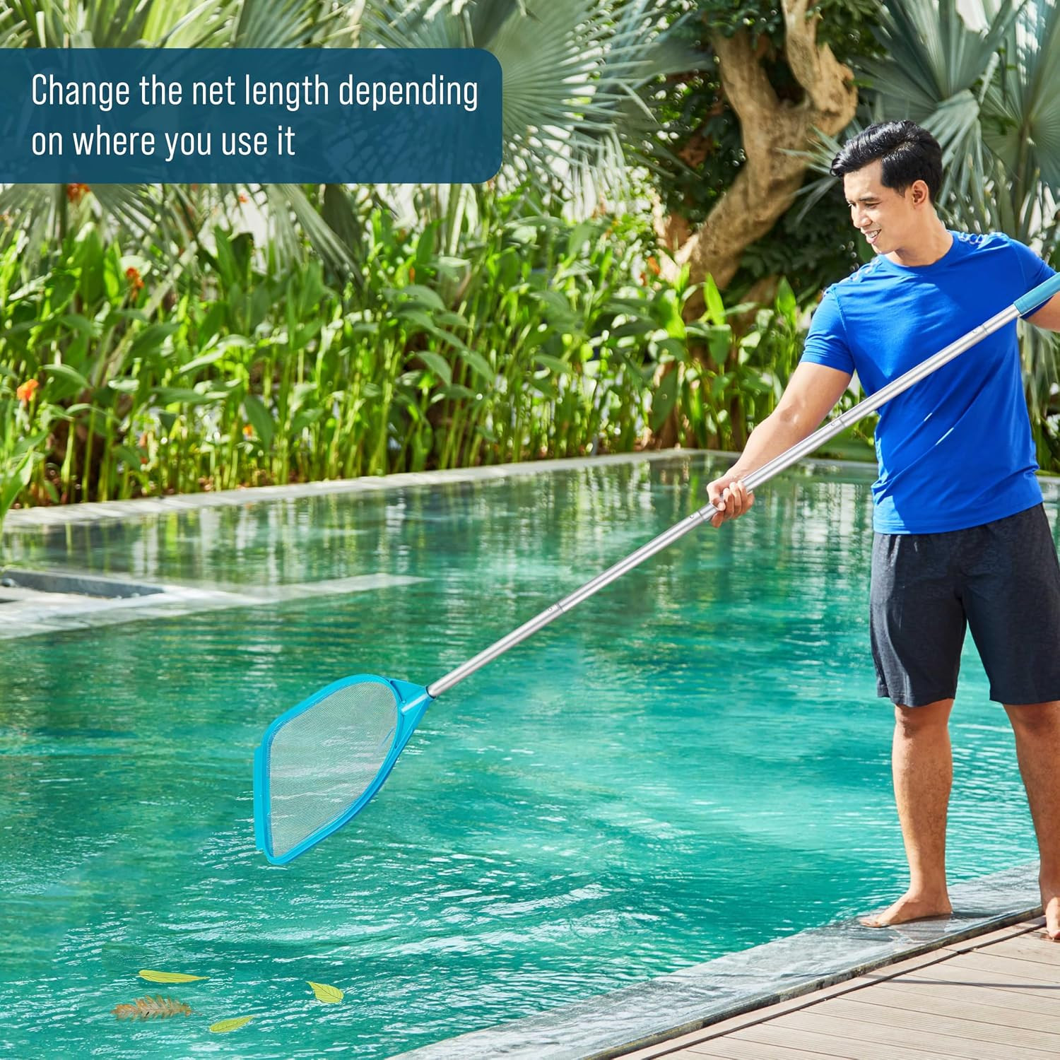 Pool and Spa Skimmer Net with Pole, Handheld Fine Mesh Pool Skimmer Net – Hand H