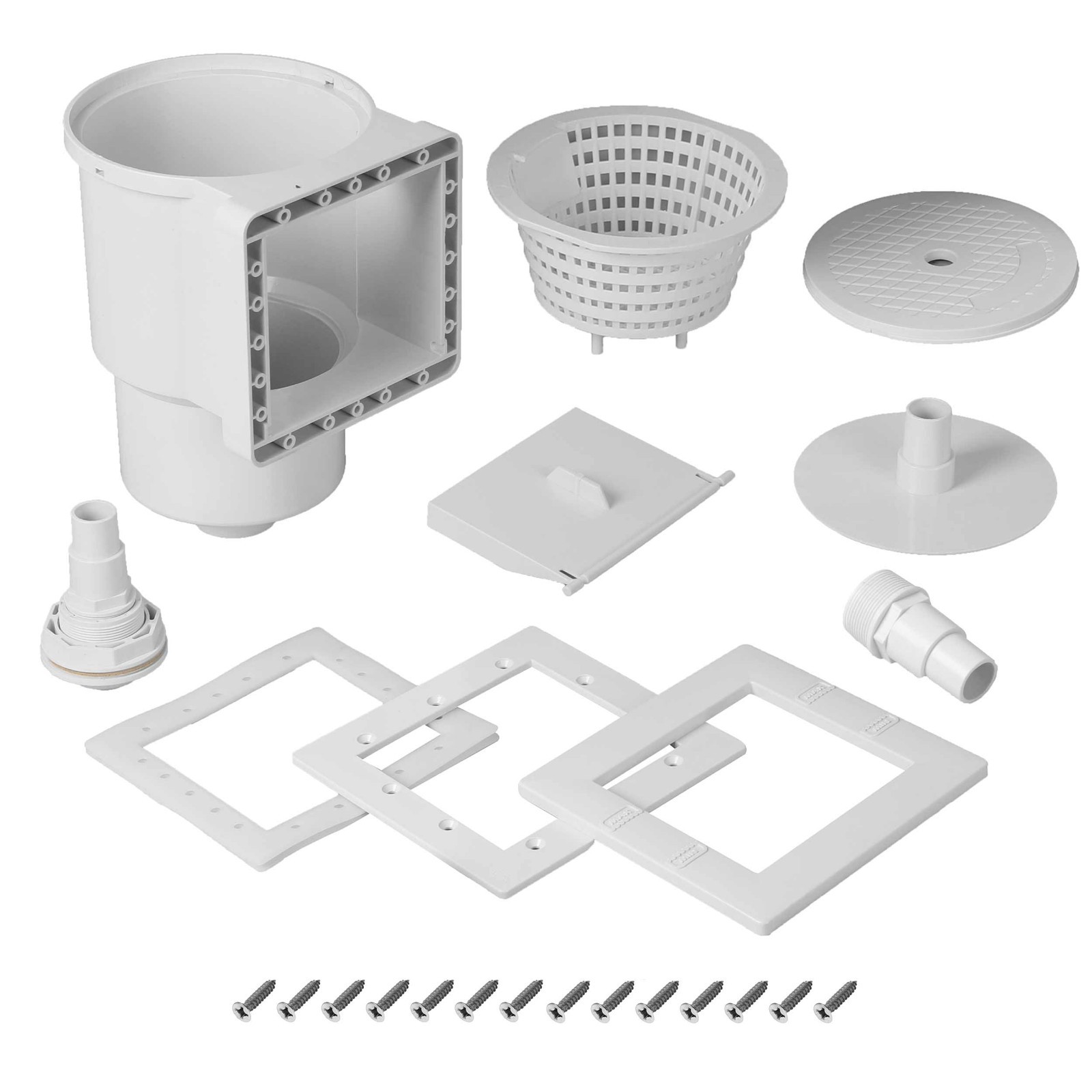 Universal Fit Above Ground Pool Skimmer Kit – Thru-Wall Accessory, 6&Prime; Opening