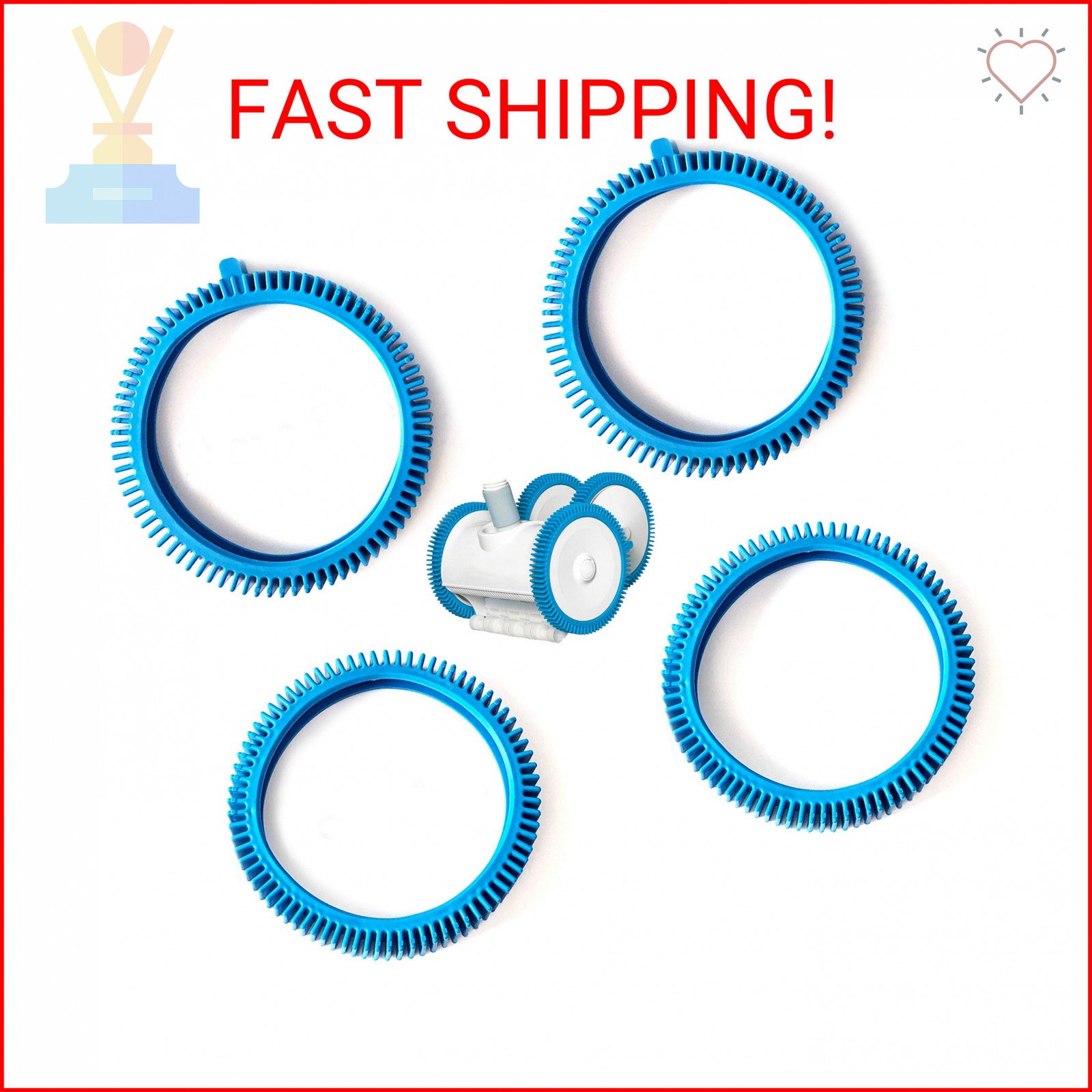 AR-PRO Pool Cleaner Front Tire and Rear Tire Combo Kit, Compatible with Poolverg