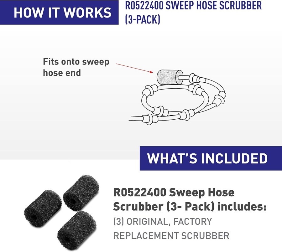 3 Polaris 180 280 360 Tail Sweep Hose Scrubbers Replacement for part 9-100-3105