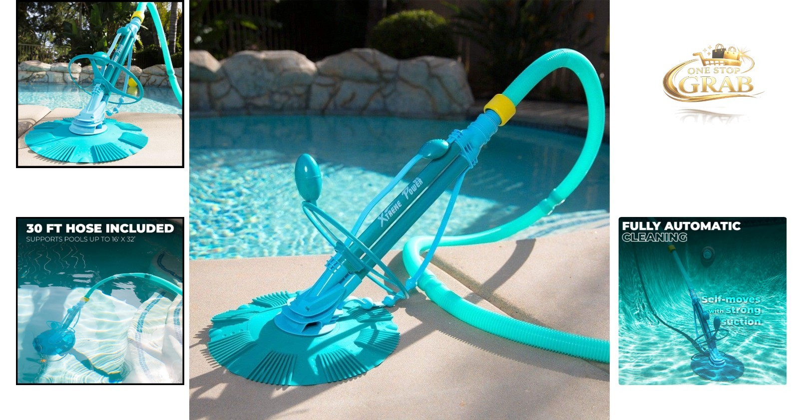 Blue Automatic Pool Cleaner Wall Climber for In-Ground & Above-Ground Pools