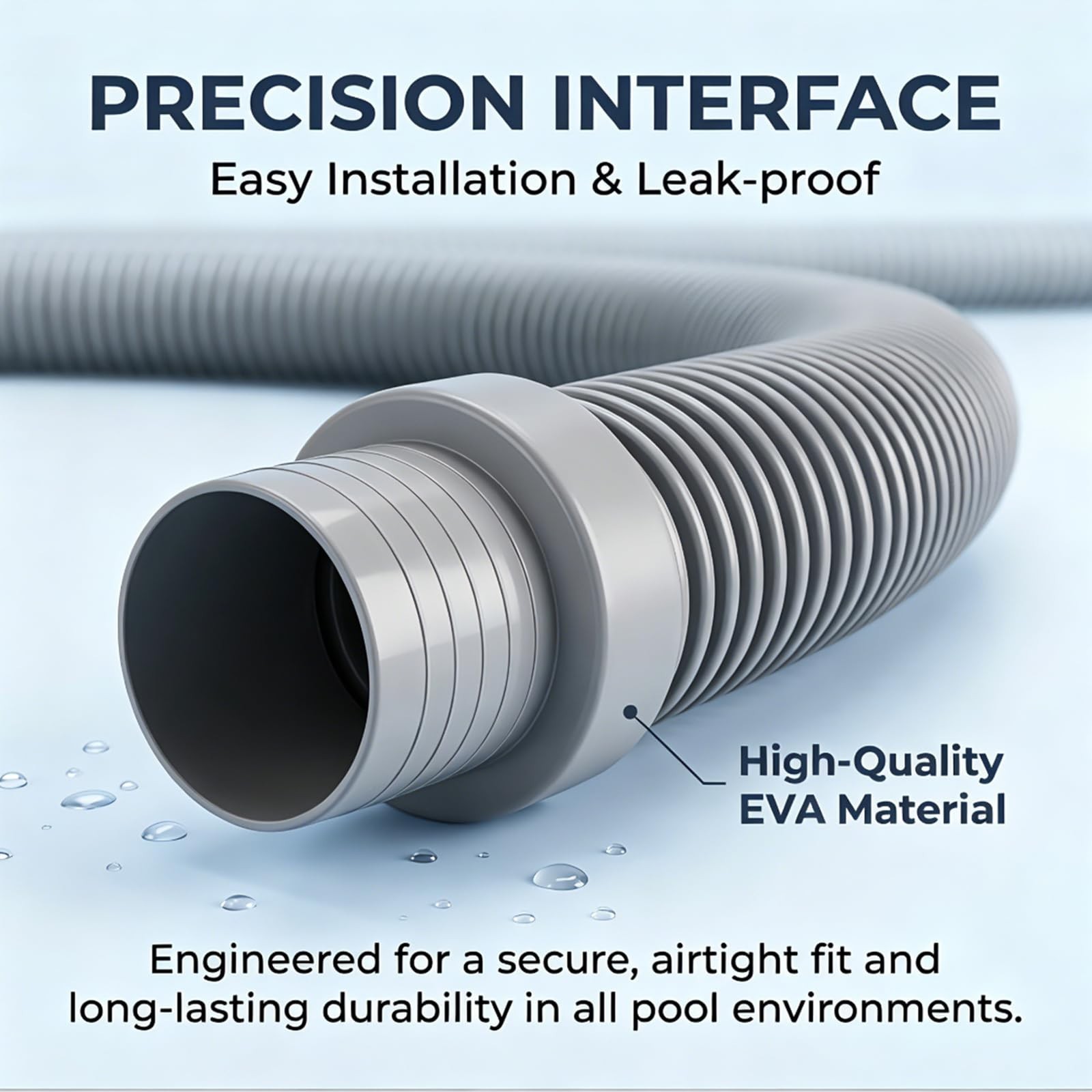 26FT Pool Vacuum Hose – 1.5” Extension, Durable EVA, Fits All Automatic Cleaners