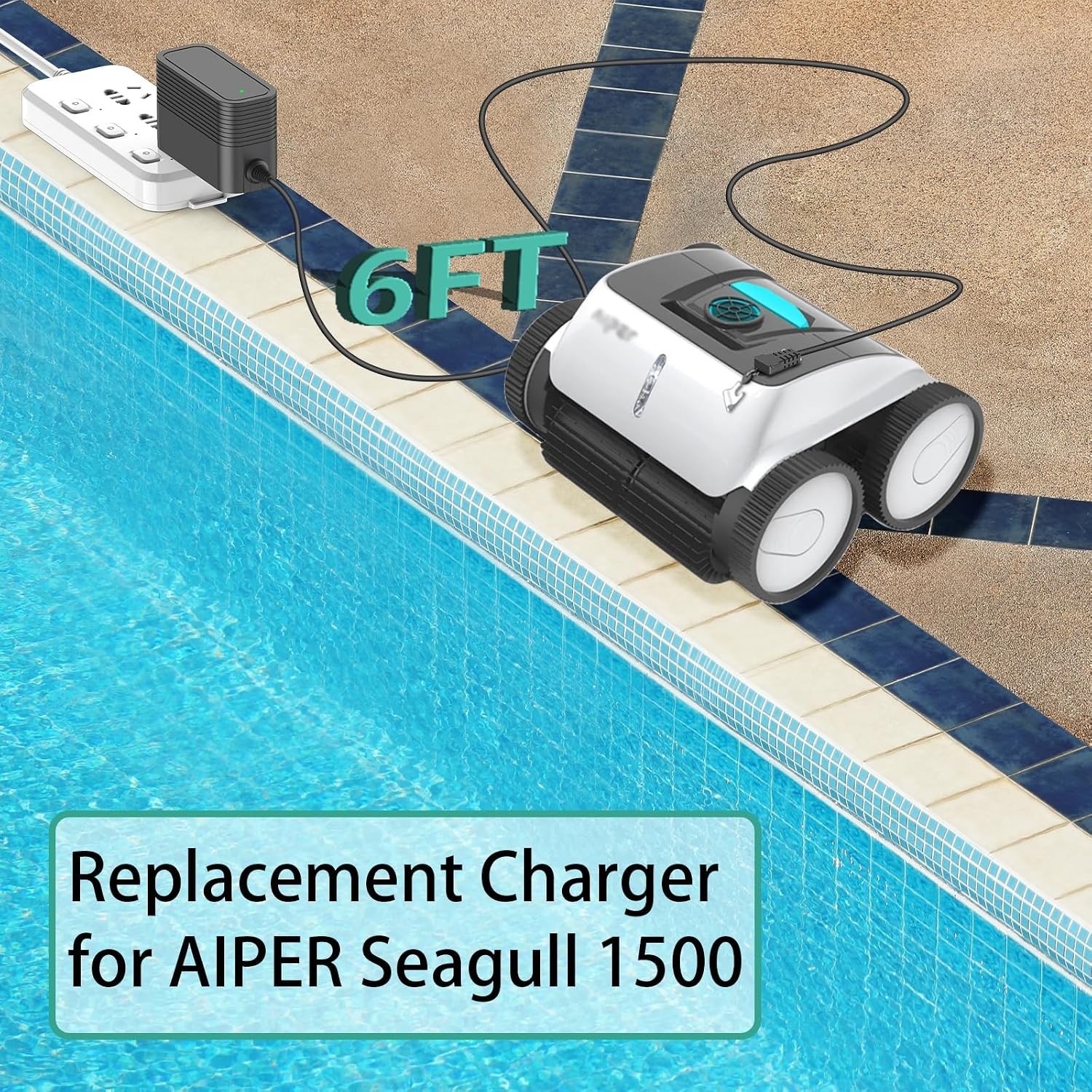 12.6V Charger for Aiper Pool Cleaner Robot, Pool Vacuum Charger for Seagull S…