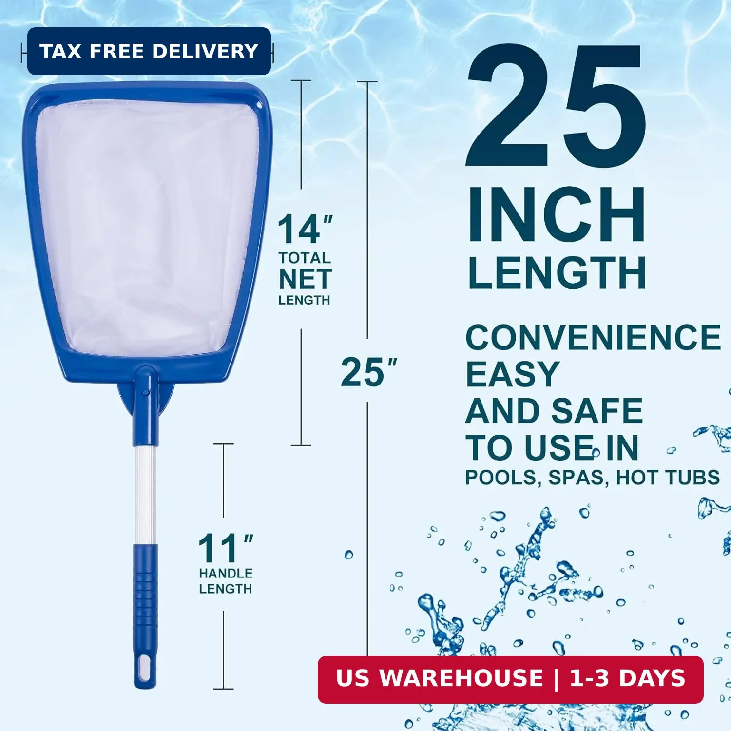 POOLAZA Hot Tub Skimmer Net Handheld, Professional Pool, Spa, Pound Skimmer Net