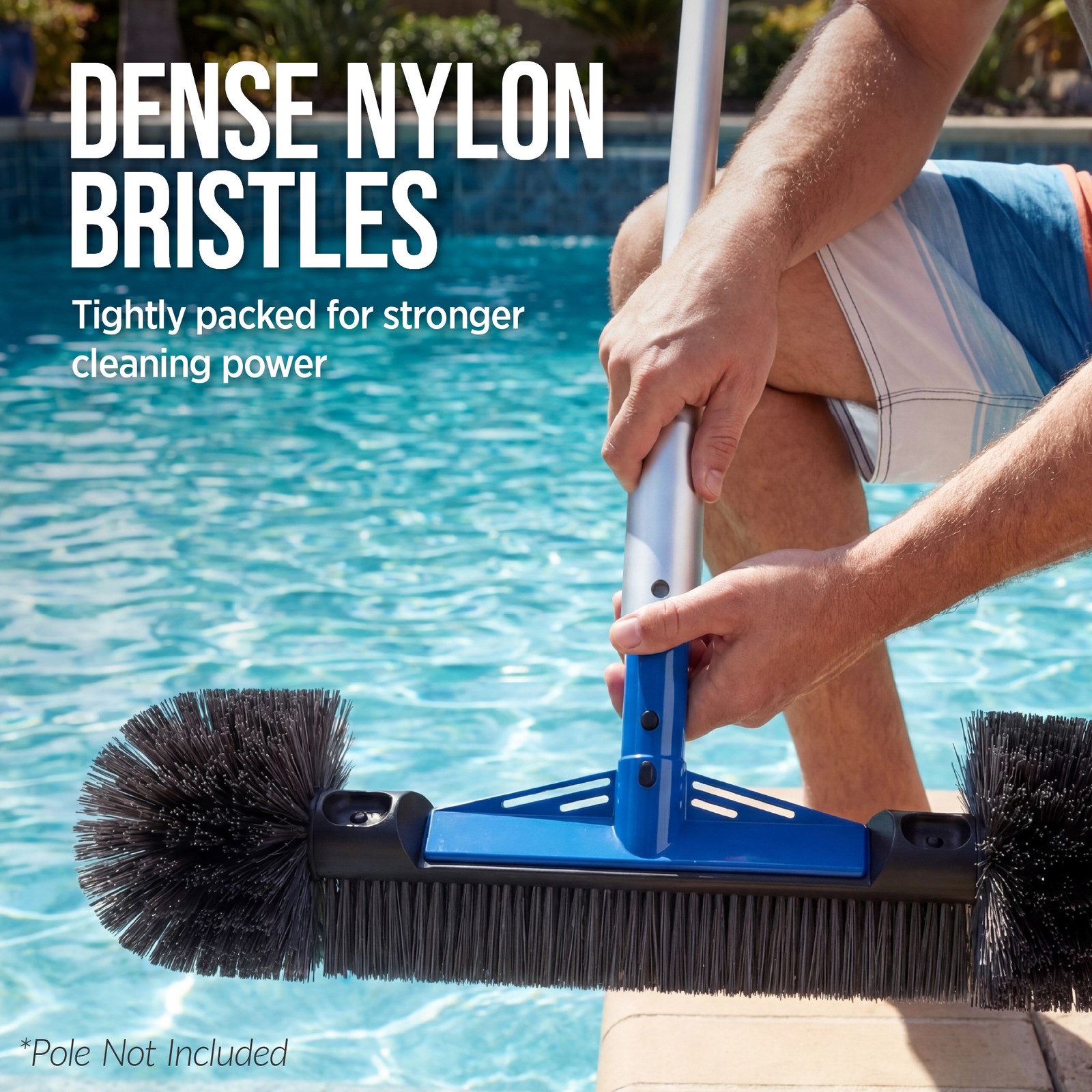 Best Choice Products 20&Prime; Heavy-Duty Pool Brush Head – Wall & Floor Cleaner