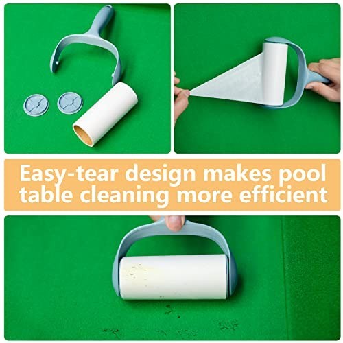 Billiard Pool Table Brush Set – 5 Piece Felt Cleaner, Wooden Brushes & Lint Roll