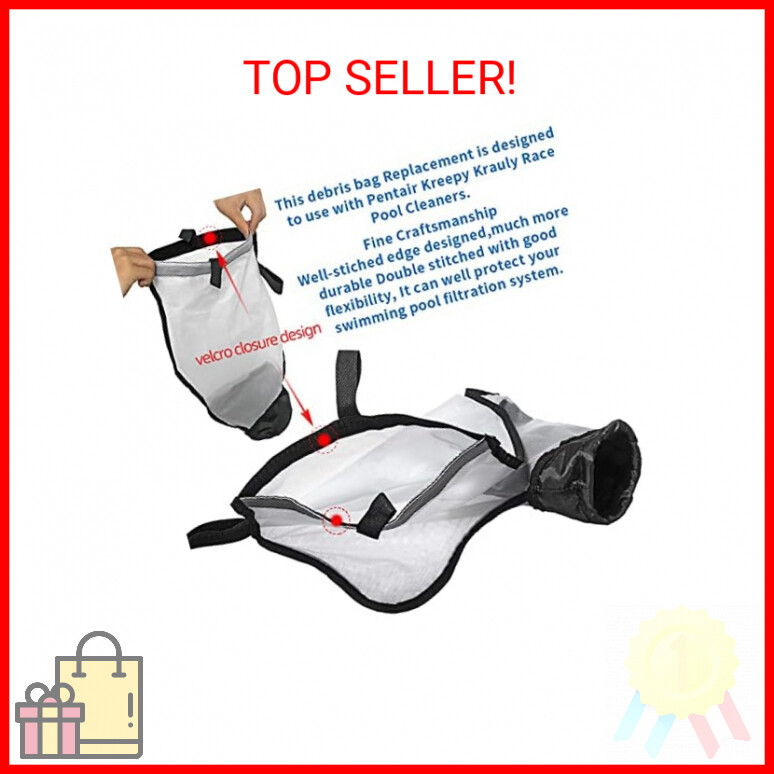 360240 Racer Pool Cleaner Debris Bag Kit/with Hook & Loop Fastener, for Pentair