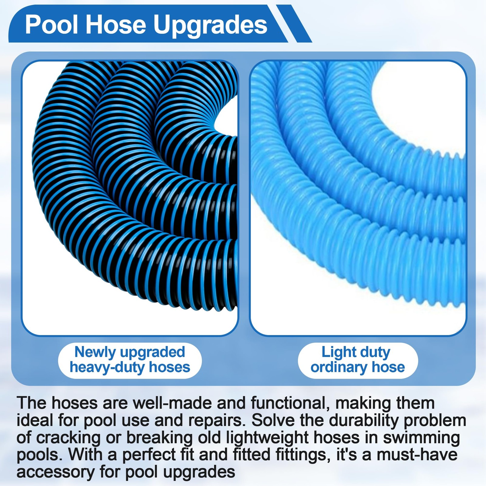 Gypns 6 Ft Above Ground Pool Hoses For Hayward Filter Pump 1-1/2 Pool Pump Hose