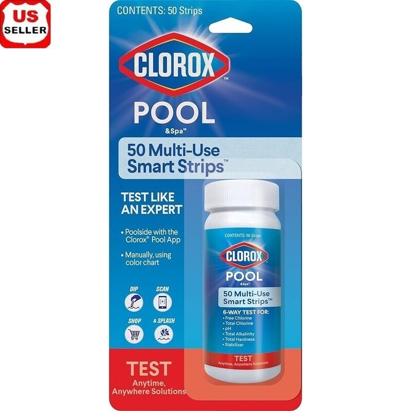 50 Test Strips Pool Spa Water Testing 6-Way Analyze Results W/ Free App New