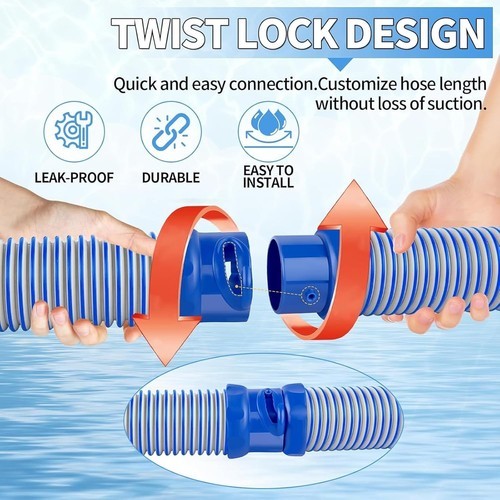 6 Pack Pool Cleaner Hose for Zodiac X7 T3 T5 MX6 MX8, 39&Prime; Twist Lock Hoses