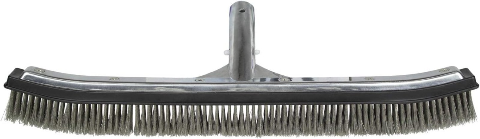18-Inch Stainless Steel Pool Algae Brush, Heavy-Duty Aluminum Back, for Gunit…