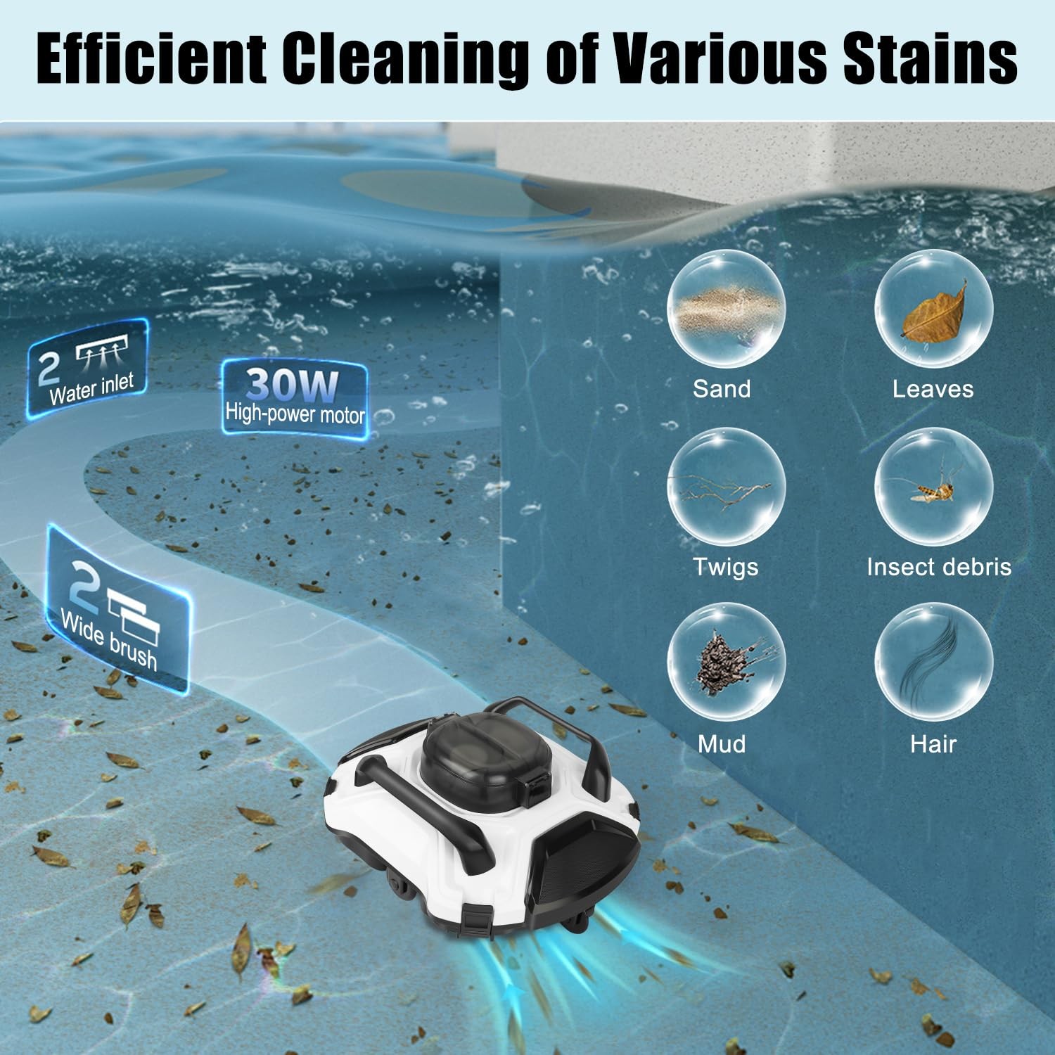 (2026 Upgrade) Cordless Robotic Pool Cleaner 150 Mins Runtime, Automatic Pool…