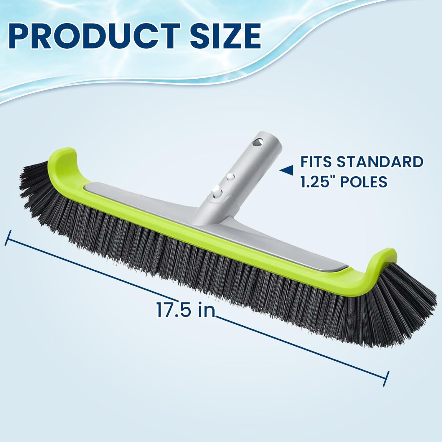 17.5&Prime; Pool Brush Head for Cleaning Walls,Heavy Duty Inground/Above