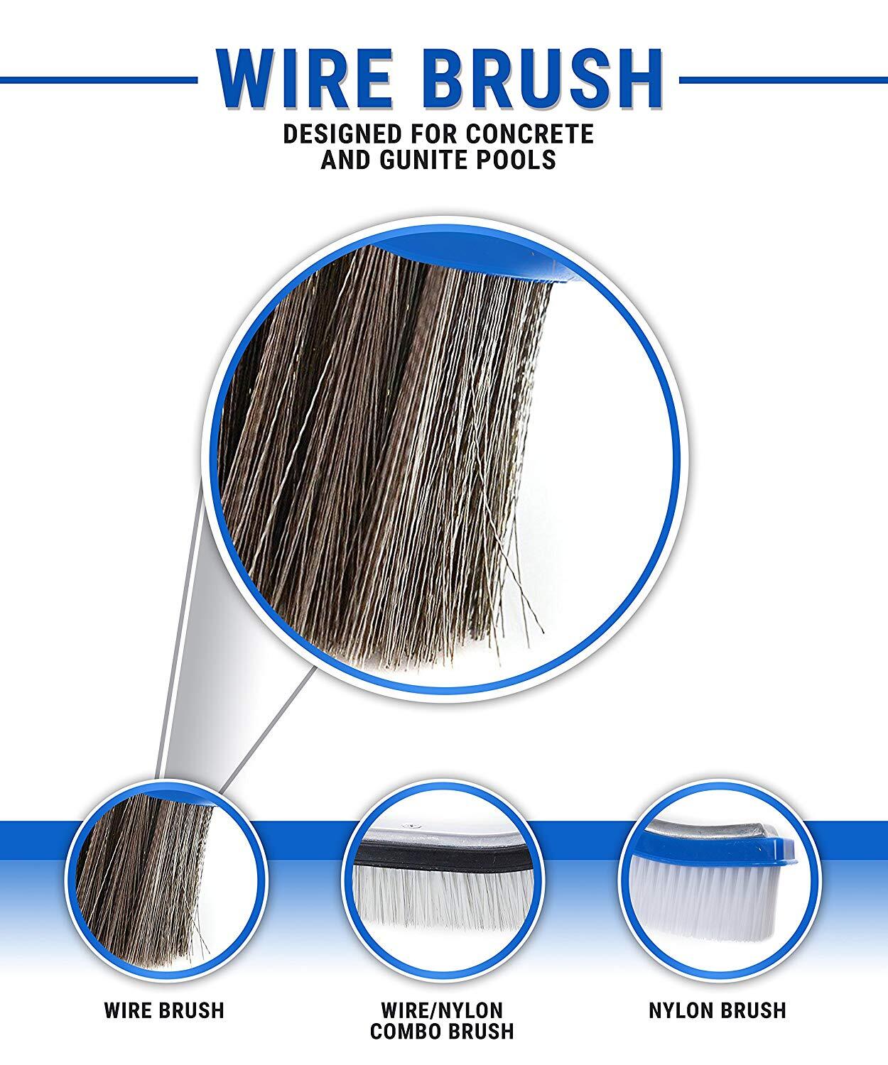 New HD 10 Inch Heavy Duty Stainless Steel Wire Pool Algae Brush For Concrete And