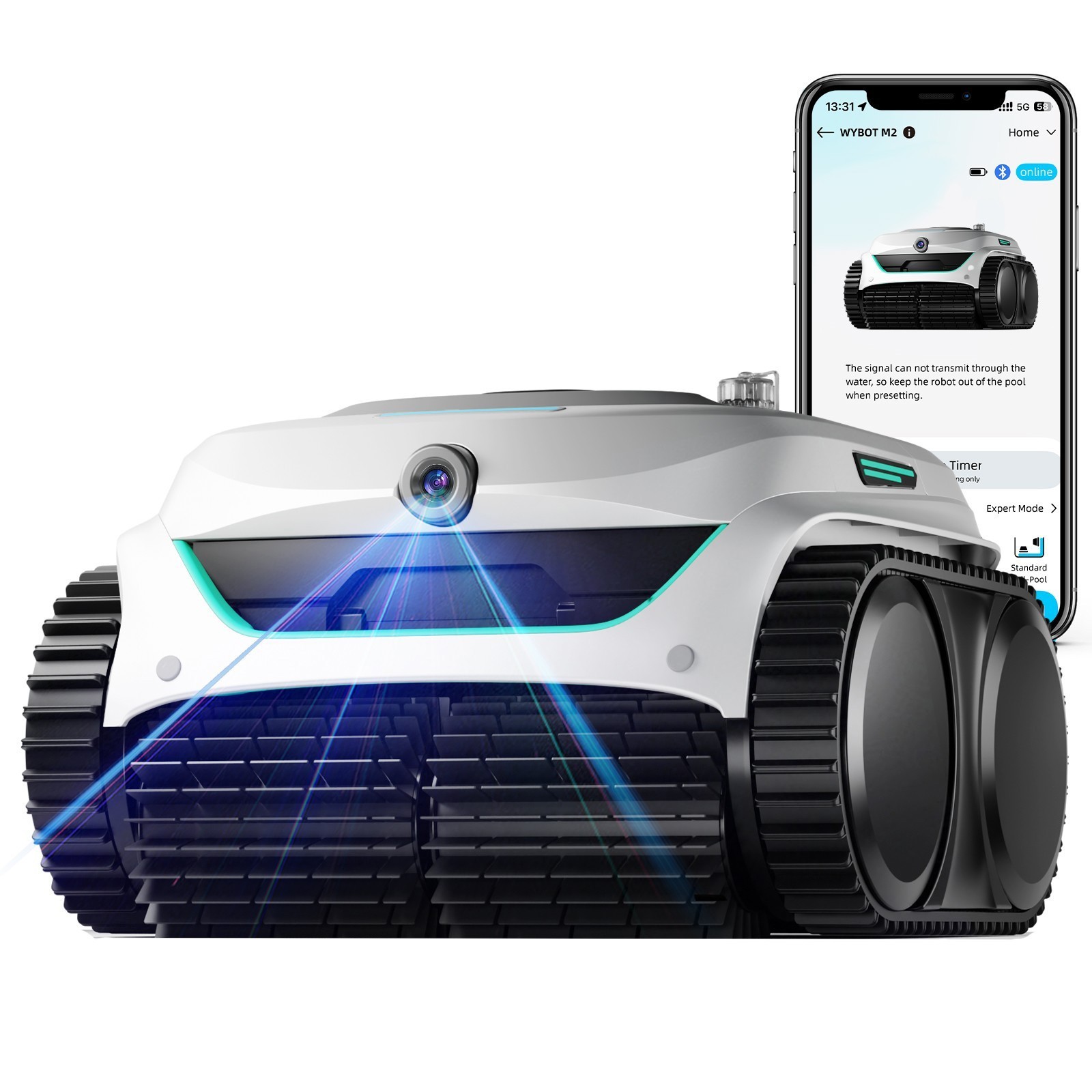 WYBOT C2 Vision Cordless Pool Cleaner with AI Camera, 8 Mode Pool Vacuum