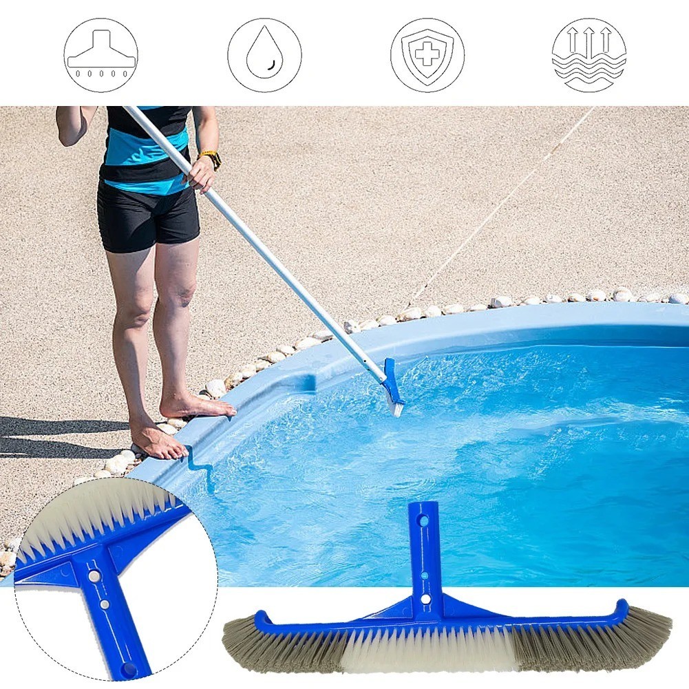 Heavy Duty Swimming Pool Brush Wall Floor Cleaning Head Algae Scrubber