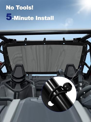 Mesh Rear Window Sunshade for UTV – Dustproof & UV-Resistant Rear Window Net,