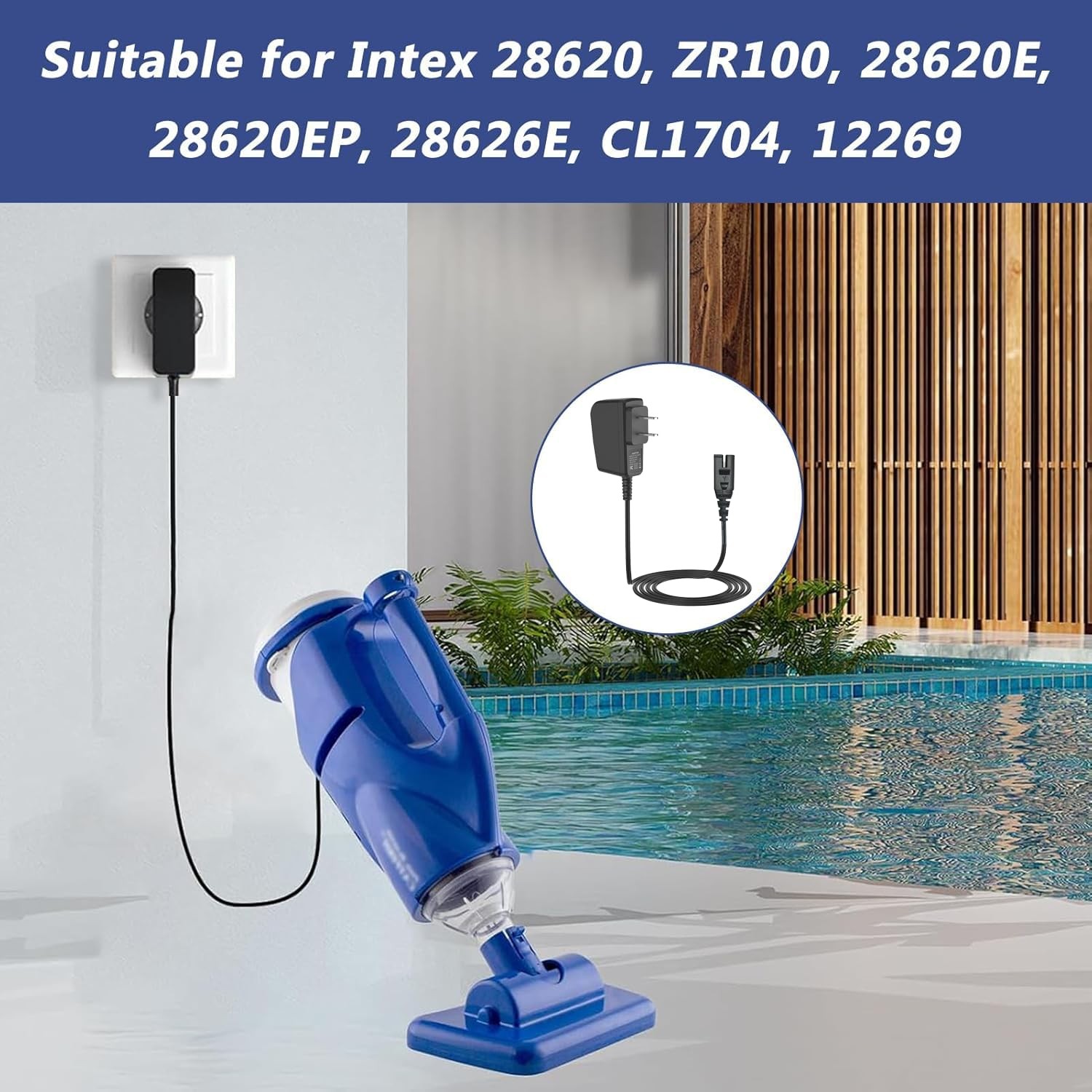 Charger for Intex Rechargeable Handheld Pool Vacuum, 5V USB Charging Cord Pow…