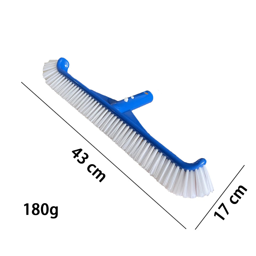 Pool Brush Head for Cleaning Pool Walls, Nylon Brush Pool Cleaning Kit with Curv