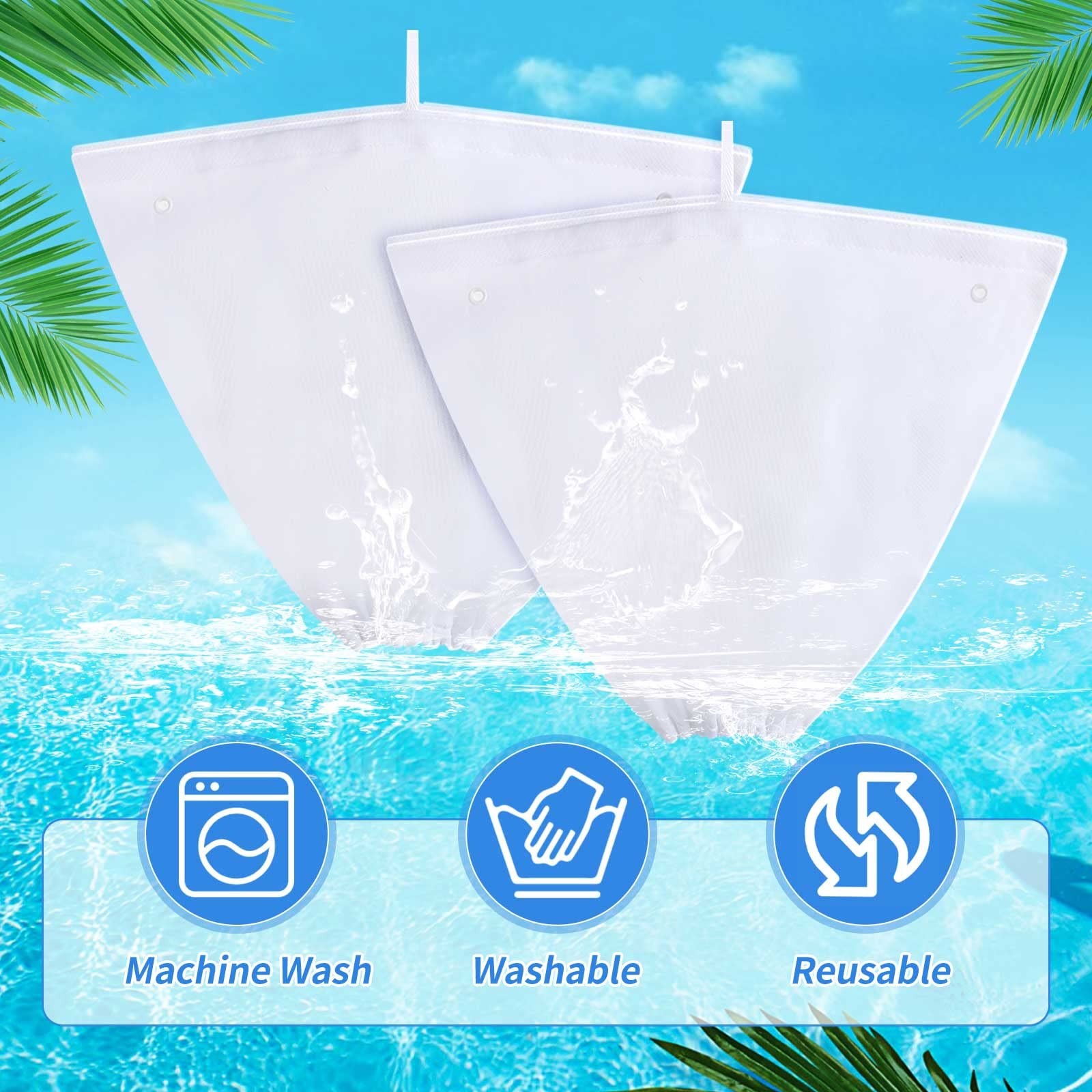 Riakrum 2 Pcs Pool Cleaner Fine Filter Bag Replacement Spa Part white