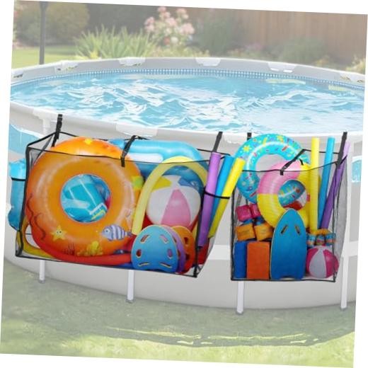 2 Pack Pool Float Storage Bag – Large and Small Mesh Hanging Pool Toy