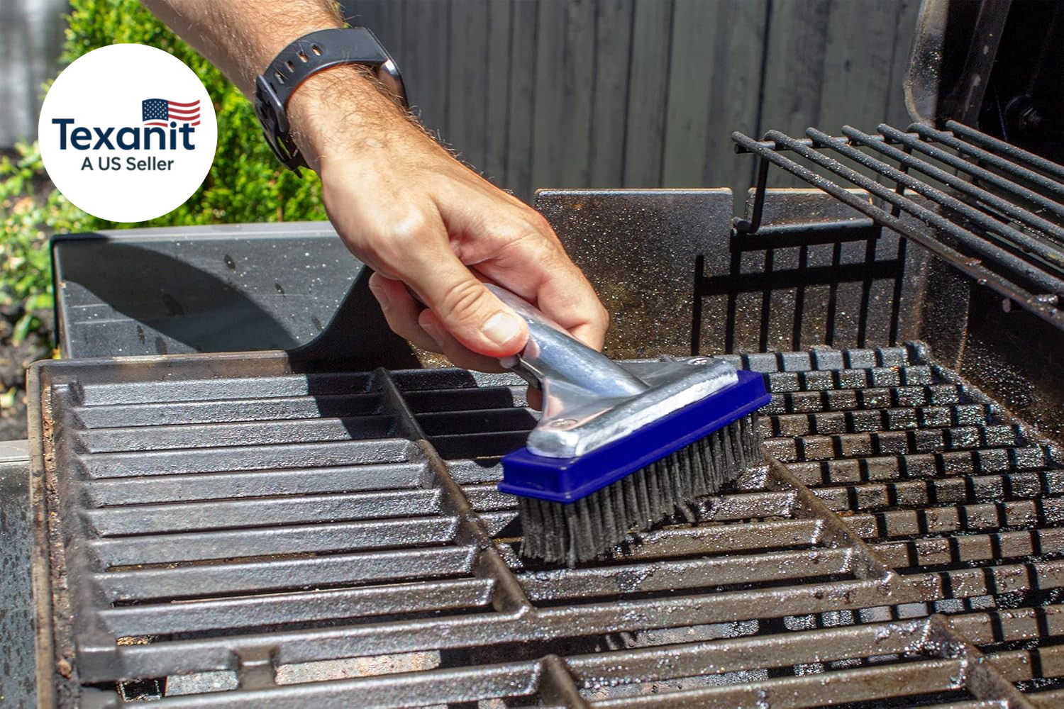 5-Inch Stainless Steel Pool Algae Detail Brush, Heavy-Duty Aluminum Back, for Gu