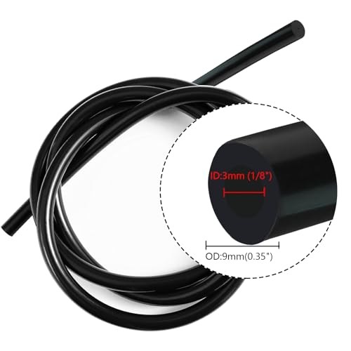 Silicone Vacuum Hose Automotive,3mm 4mm 5mm 1/8&Prime;(3mm)+Tube Cutter-10Feet Black