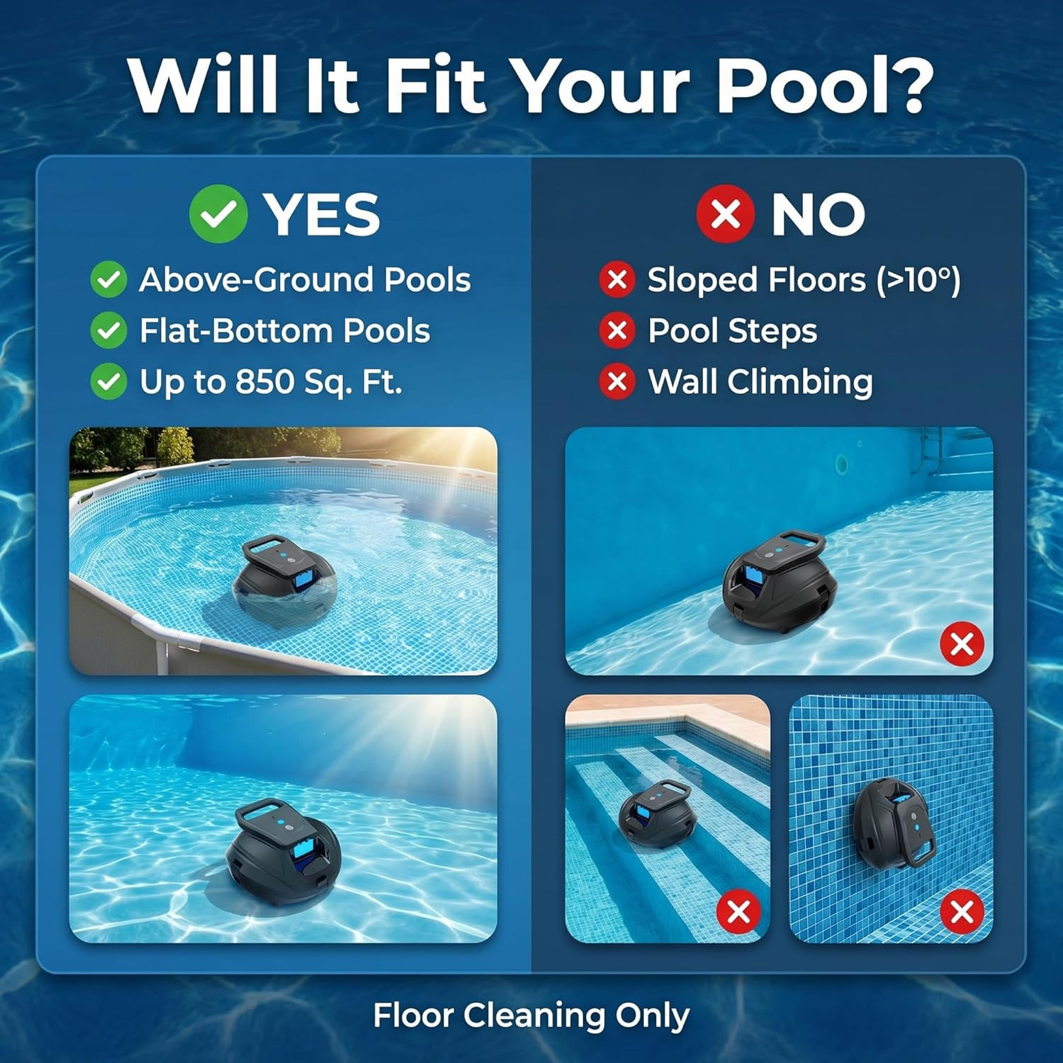 Robotic Pool Cleaner Cordless, Dual-Motor Powerful Suction & 120 Mins Longest Ru